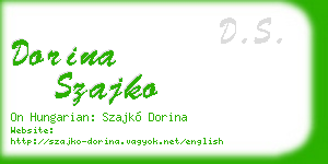 dorina szajko business card